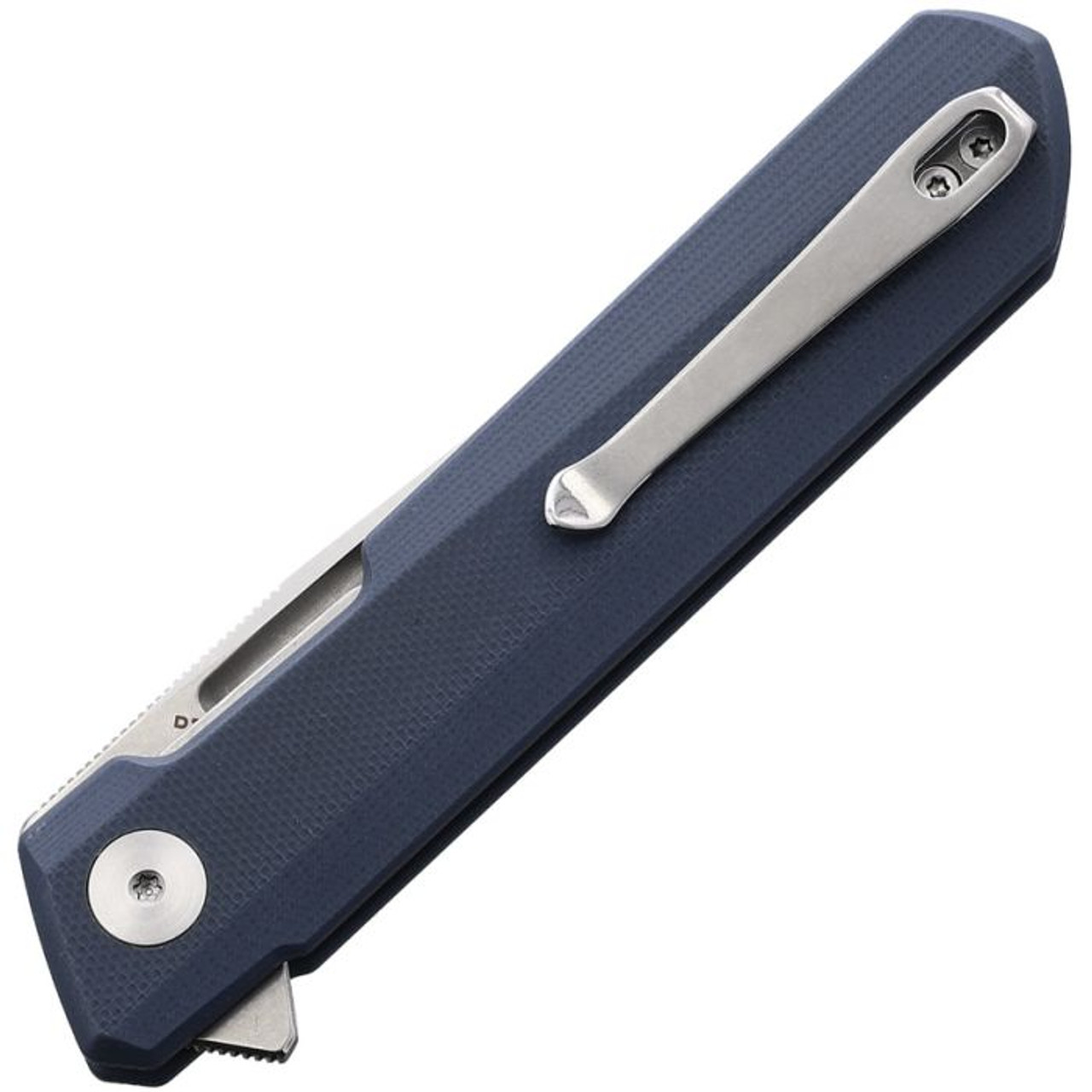 Bestechman Dundee (BTKMK01C) 3.35" D2 Stonewashed and Satin Clip Point Plain Blade, Blue Grey G-10 Handle