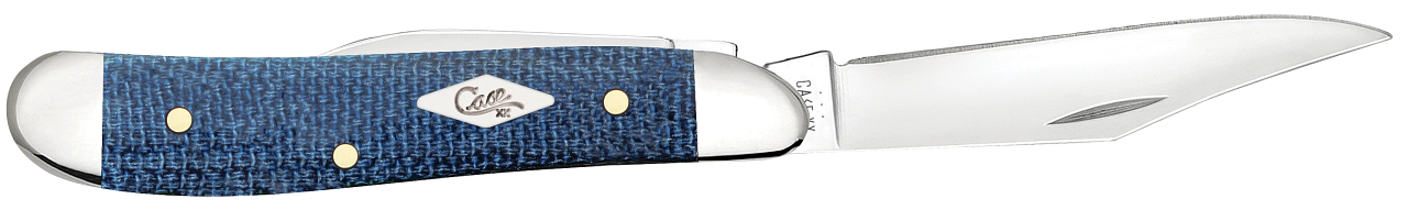 Case Peanut 60514, Tru-Sharp Surgical Stainless Steel Blade, Smooth Blue Denim Canvas Laminate (10220 SS)