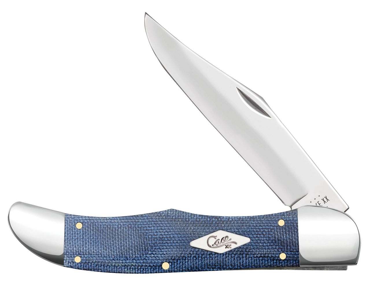 Case Folding Hunter 60515 - Tru-Sharp Stainless Steel Clip and Skinner Blades, Smooth Blue Denim Canvas Laminate (10165 SS)