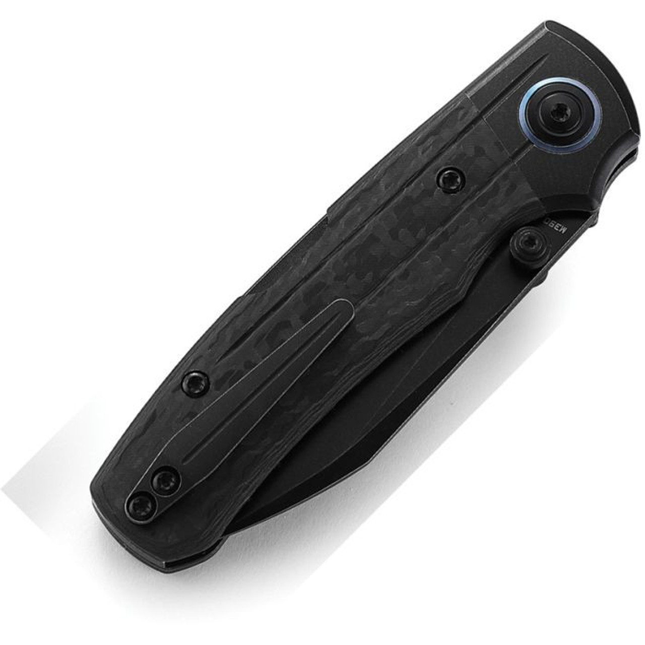 Bestech Knives Tonic (BTKT2204E) 2.89" M390 Black Stonewashed Sheepsfoot Plain Blade, Black Carbon Fiber + Titanium Handle