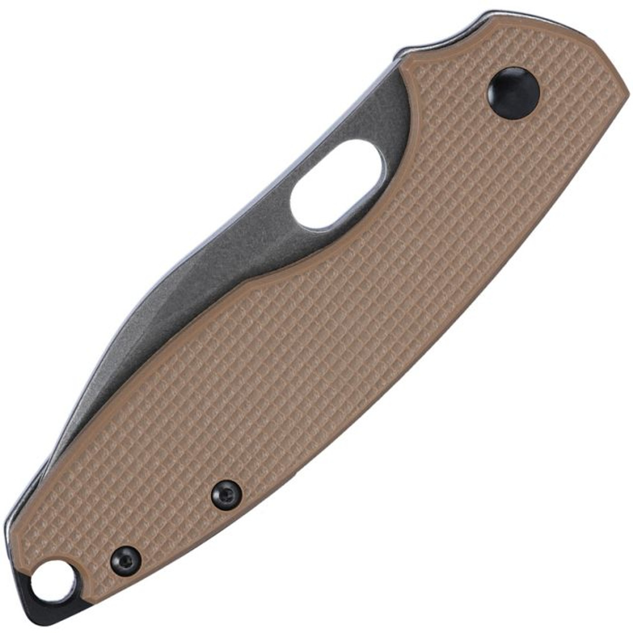 CRKT Pilar III (CR5317B) 2.97" D2 Stonewashed Drop Point Plain Blade, Earth Brown Textured G-10 Handle with Blackwashed Stainless Steel Back Handle