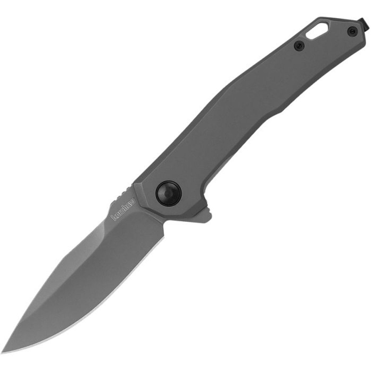 Kershaw Helitack (KS5570) 3.26" 8Cr13MoV Gray PVD Coated Drop Point Plain Blade, Gray PVD Coated Stainless Steel Handle