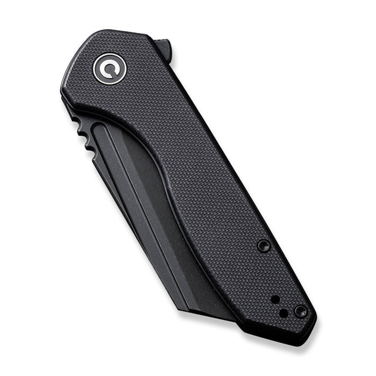 CIVIVI ExOne (C23036-1) 2.94" Nitro-V Blackwashed Reverse Tanto Plain Blade, Black G-10 Handle