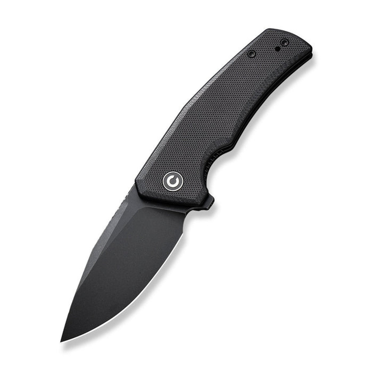 CIVIVI Regulatron (C23006-1) 2.98" Nitro-V BlackWashed Drop Point Plain Blade, Black G-10 Handle