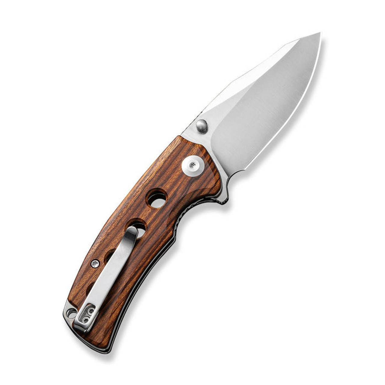 Sencut Excalis (S230684) 2.97" 9Cr18MoV Satin Reverse Tanto Plain Blade, Guibourtia Wood Handle