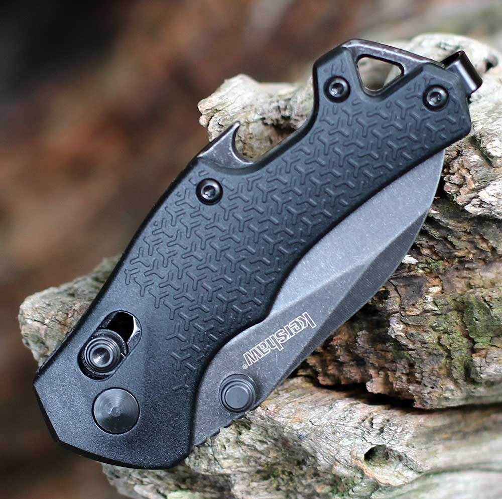 Kershaw Craze | Blackwash DuraLock Bottle Opener | 8337 | Knifeworks