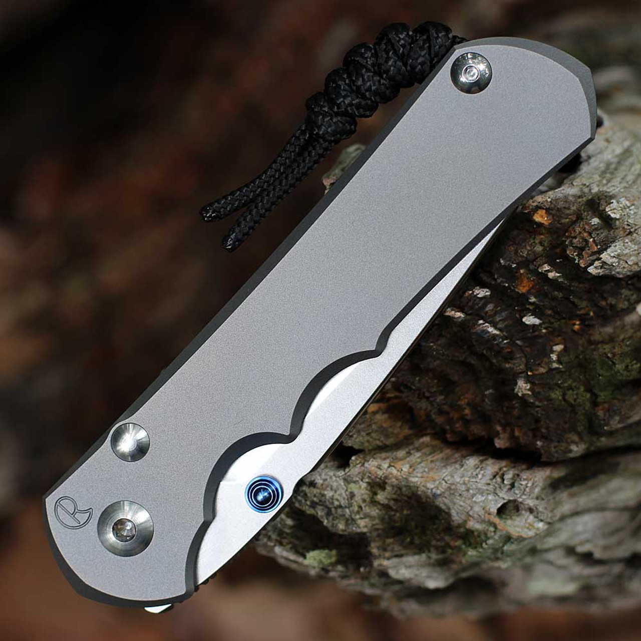 Chris Reeve Large Inkosi (LIN-1130) - 3.60" Stonewash CPM-MagnaCut Tanto Blade Plain Edge, Glass Blasted Titanium Handle