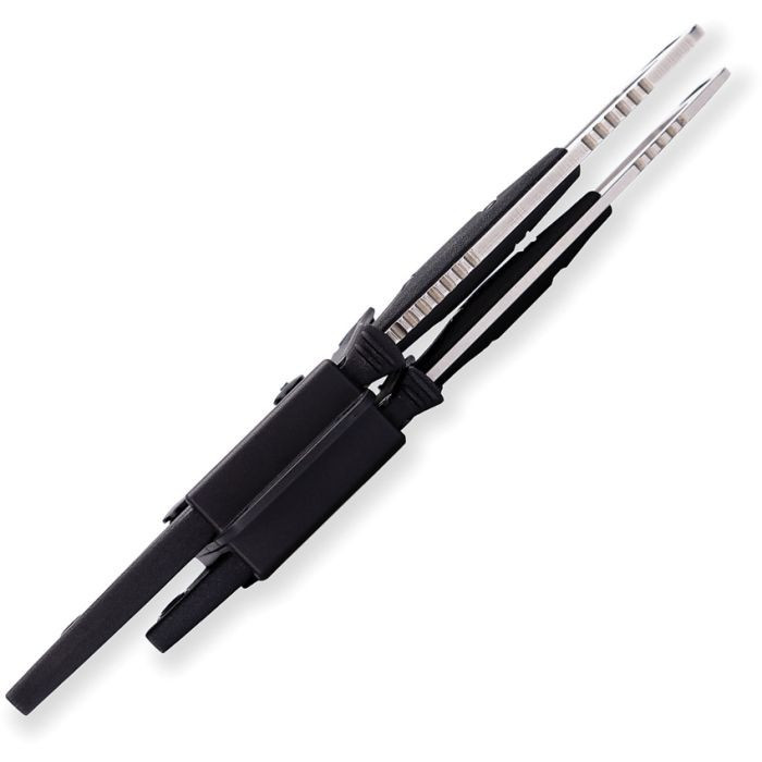 Buck Paklite Field Kit (BU631BKSVP) 4" 420HC Stonewashed Drop Point Plain Blade, Black Glass Filled Nylon Handle with a 3" 420HC Stonewashed Drop Point Plain Blade, Black Glass Filled Nylon Handle, Black Polypropylene Belt Sheath