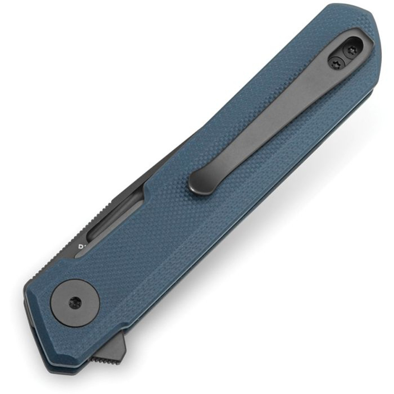 Bestechman Mini Dundee (BTKMK03F) 2.92" D2 Grey PVD Drop Point Plain, Slate Blue G-10 Handle