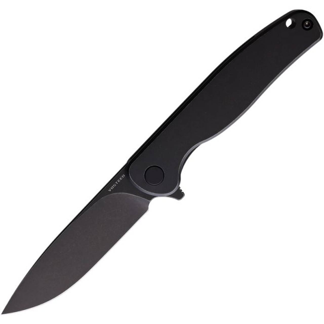 Vosteed Mini Labrador (VOSA3002) 2.73" Sandvik 14C28N Blackwashed Drop Point Plain Blade, Black Titanium Handle