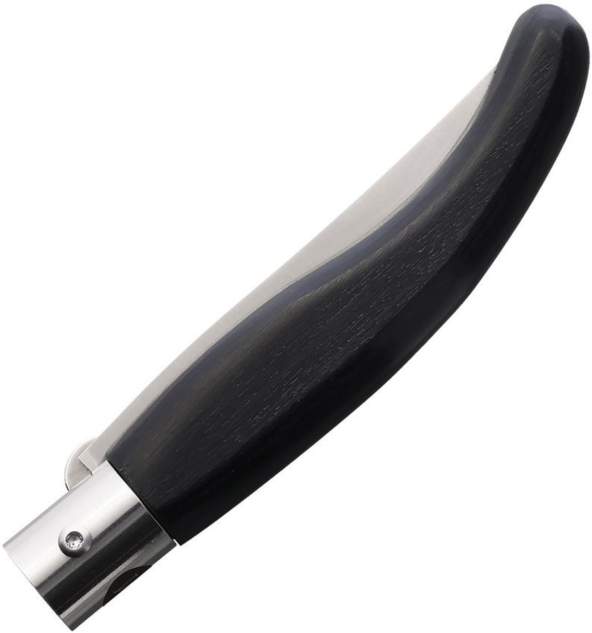 Main Knives Spanish Linerlock (9001) 3.5" Drop Point 440A Satin Plain Blade, Black Pressed Wood Handle, Reverse Liner Lock