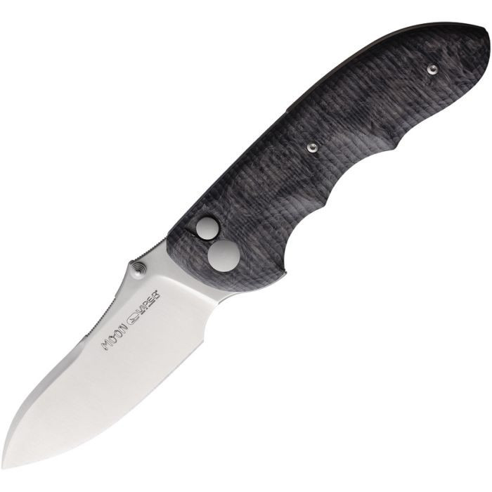 Viper Moon FCM (V6008FCM) 2.95" CPM-MagnaCut Satin Drop Point Plain Blade, Dark Matter Carbon Fiber Handle