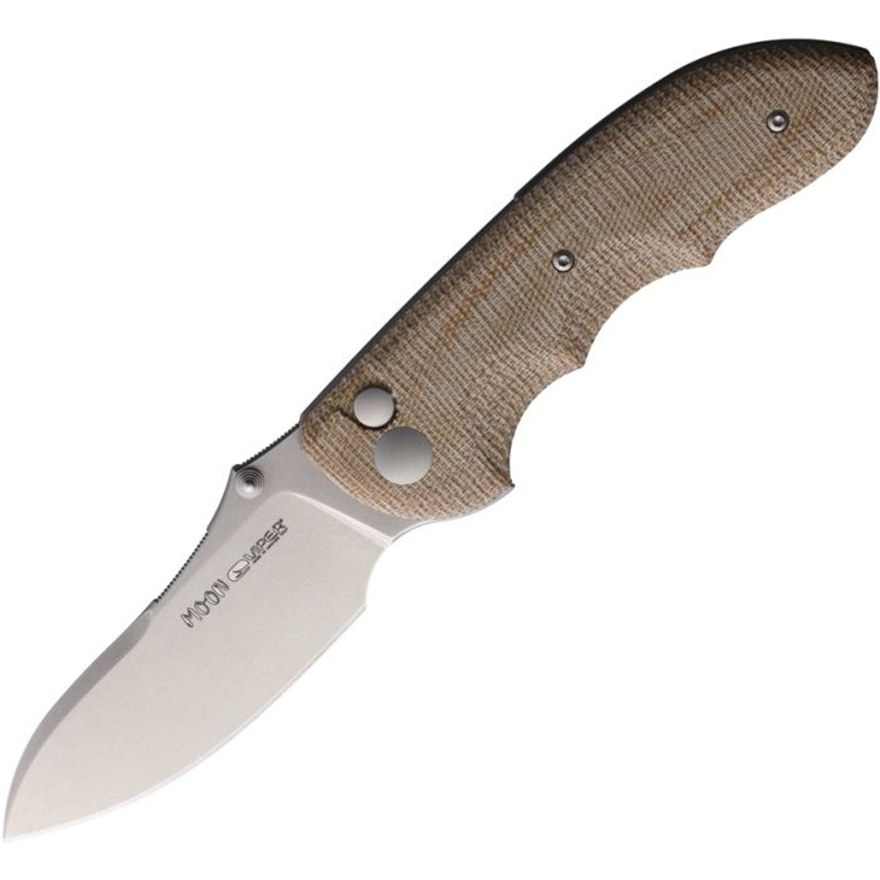 Viper Moon CN (V6010CN) 2.95" CPM-MagnaCut Stonewash Drop Point Plain Blade, Natural Micarta