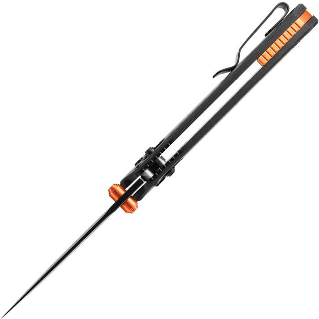 Vosteed Mini Psyop (VOSA2304) 2.69" Elmax Blackwashed Drop Point Plain Blade, Black Carbon Fiber Handle