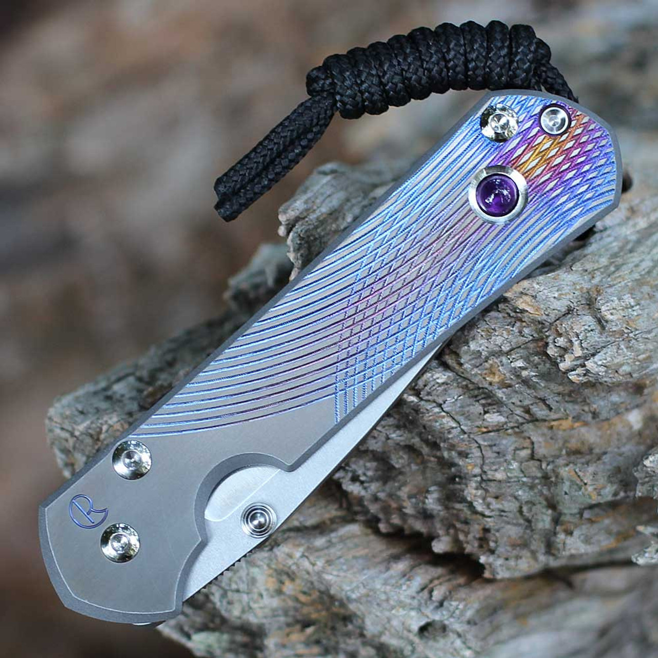 Chris Reeve Unique Graphic Small Sebenza 31 with Amethyst, CPM-MagnaCut, 6A14V Titanium Handle, S31-1408-0136