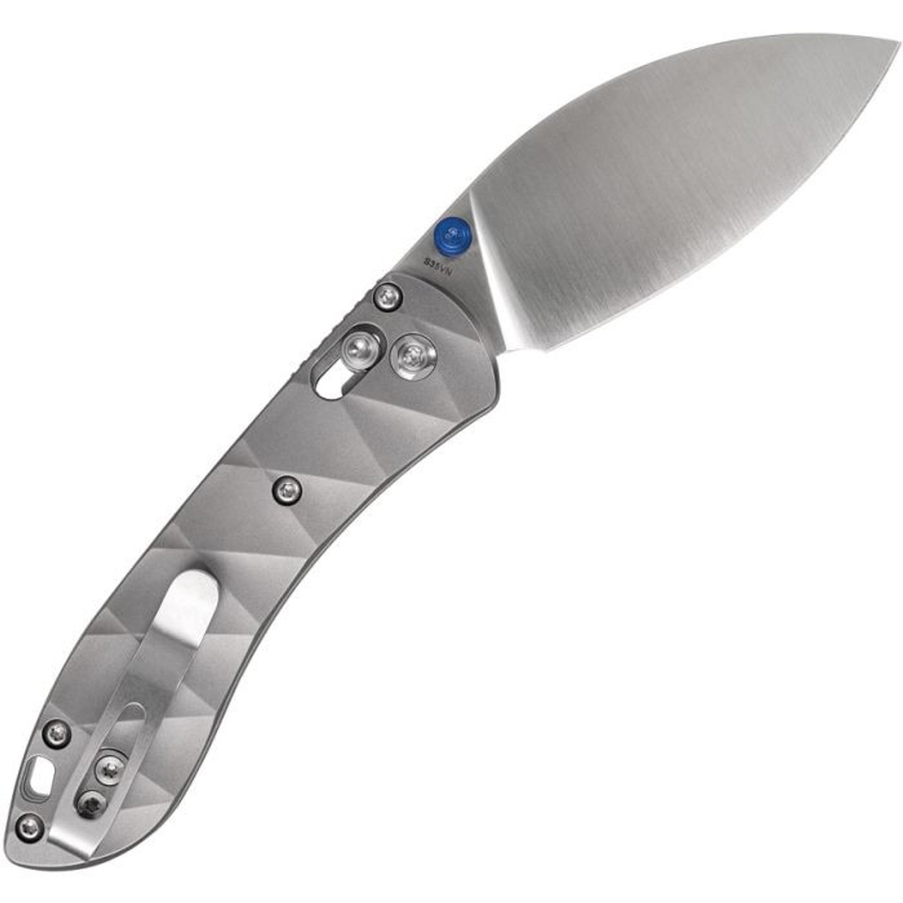 Vosteed Mini Nightshade (A0217) 2.60" CPM-S35VN Satin Shilin Cutter Plain Blade, Gray Titanium Handle