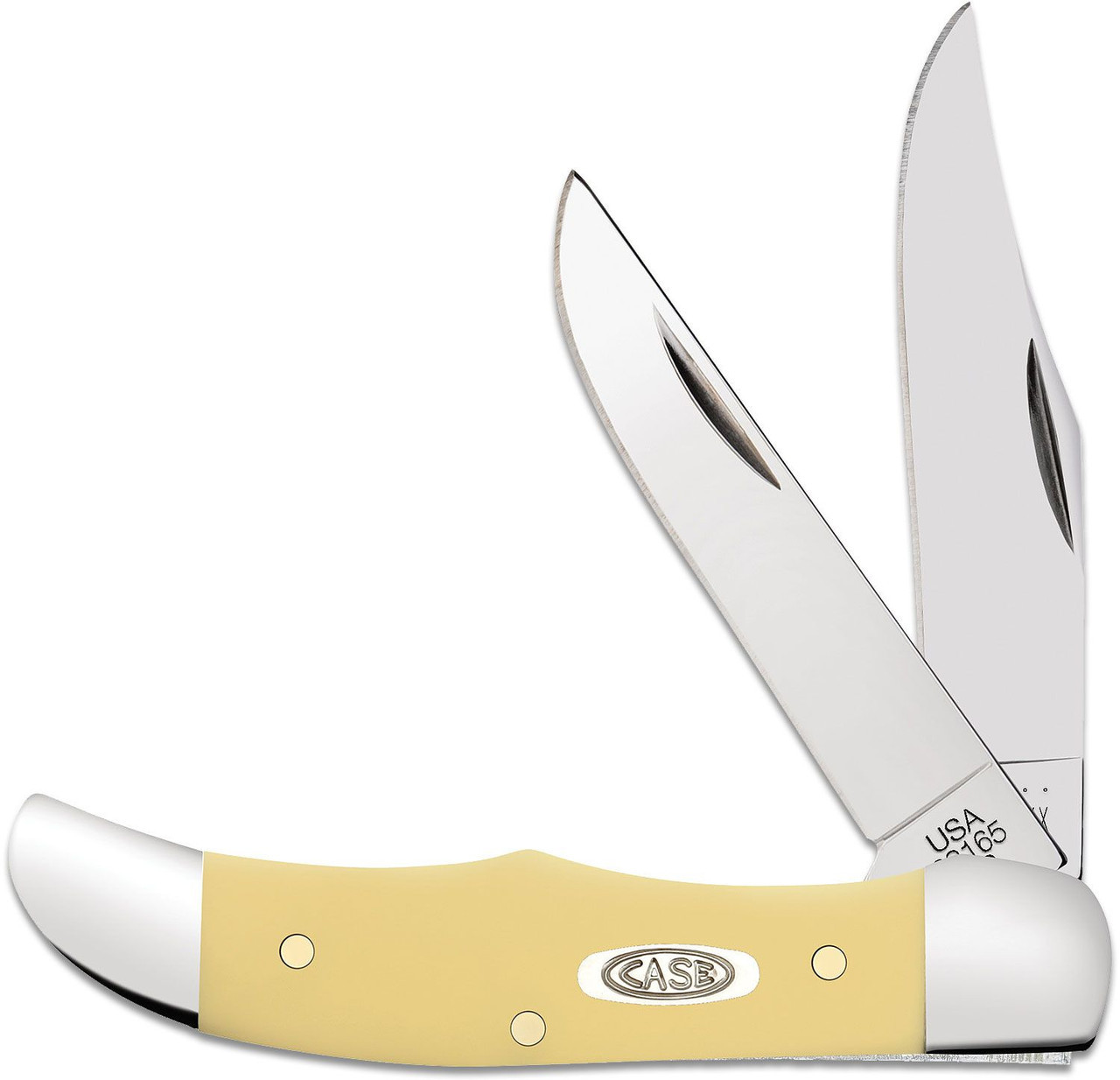 Case Folding Hunter 81093 - Clip And Skinner Blades, Smooth Yellow Synthetic Handle (32165 SS)