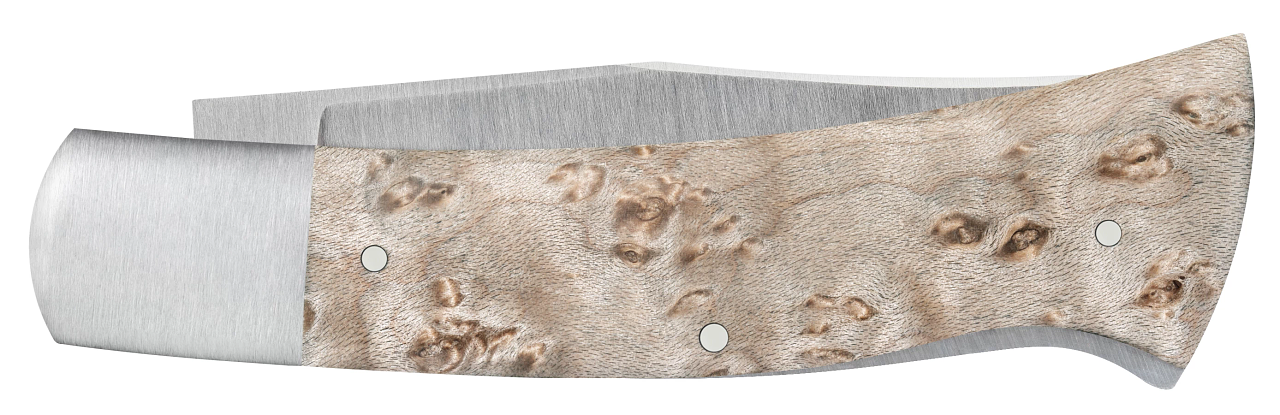 Case Axe Handle Lockback (47544) Bill Ruple 2024 Birdseye Maple Wood, 154 CM Clip Point Plain Blade