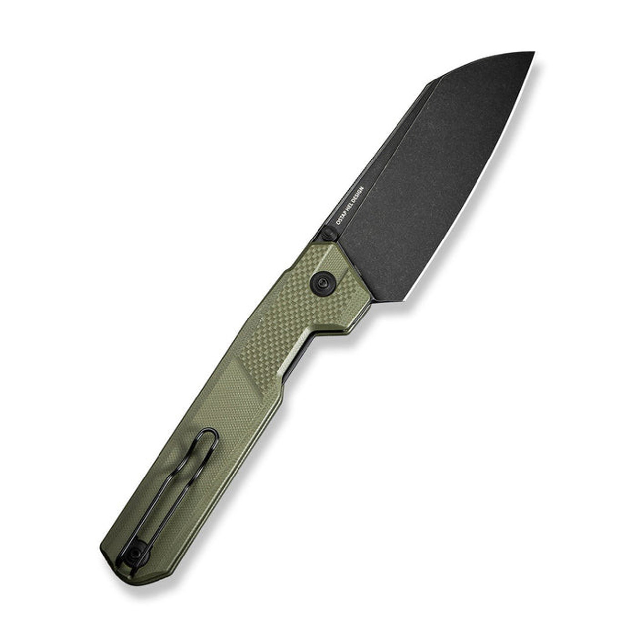 CIVIVI Hid (C23008-2) 4.14" Sandvik 14C28N Blackwashed Reverse Tanto Plain Blade, OD Green G-10 Handle
