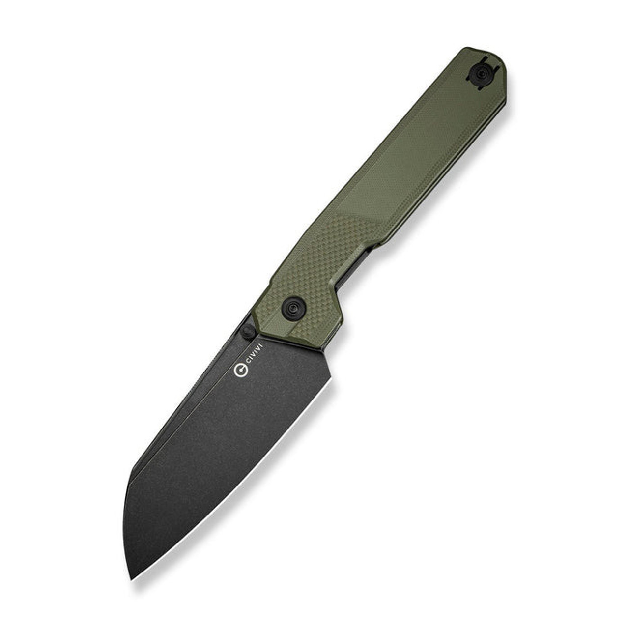CIVIVI Hid (C23008-2) 4.14" Sandvik 14C28N Blackwashed Reverse Tanto Plain Blade, OD Green G-10 Handle