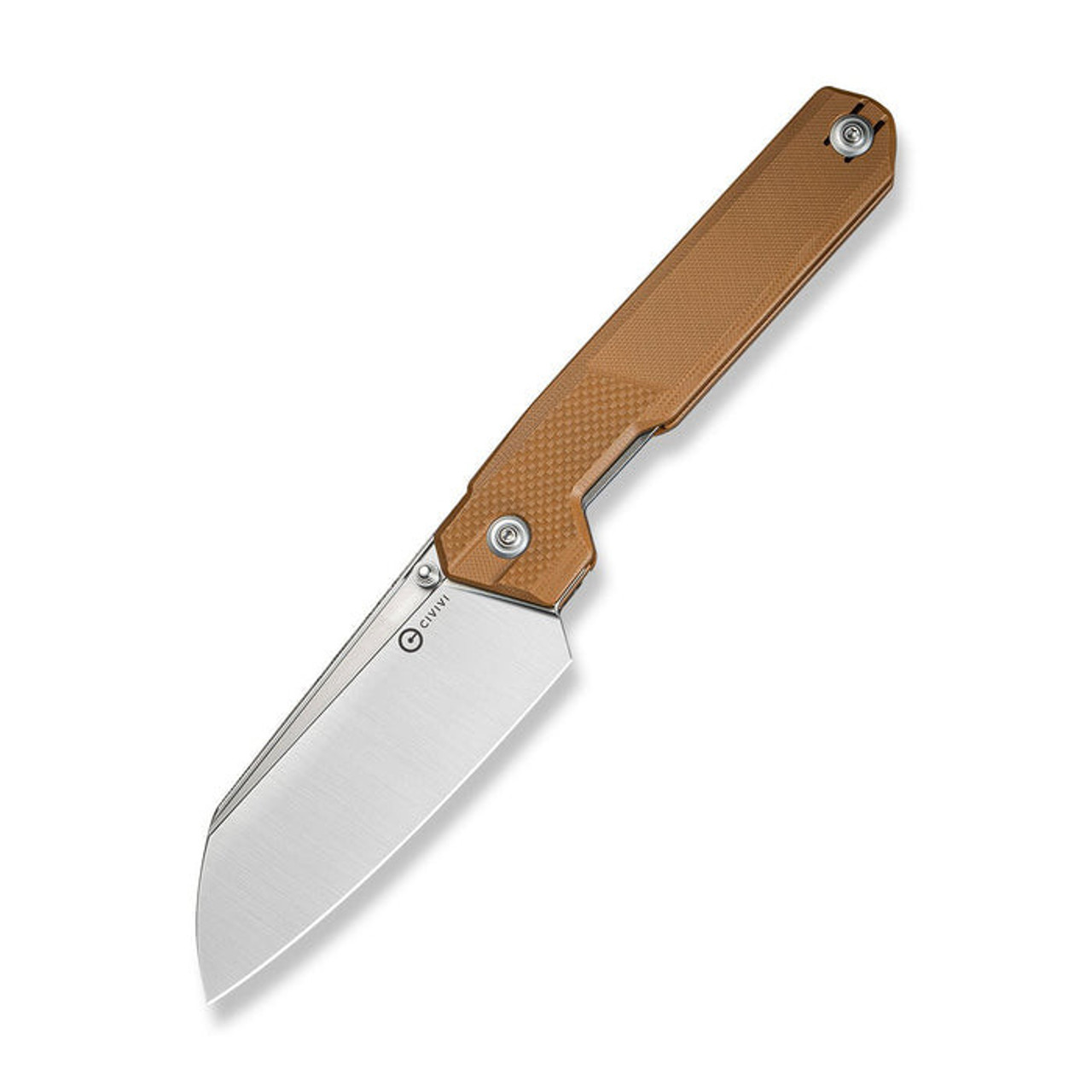 CIVIVI Hid (C23008-3) 4.14" Sandvik 14C28N Satin Reverse Tanto Plain Blade, Brown G-10 Handle