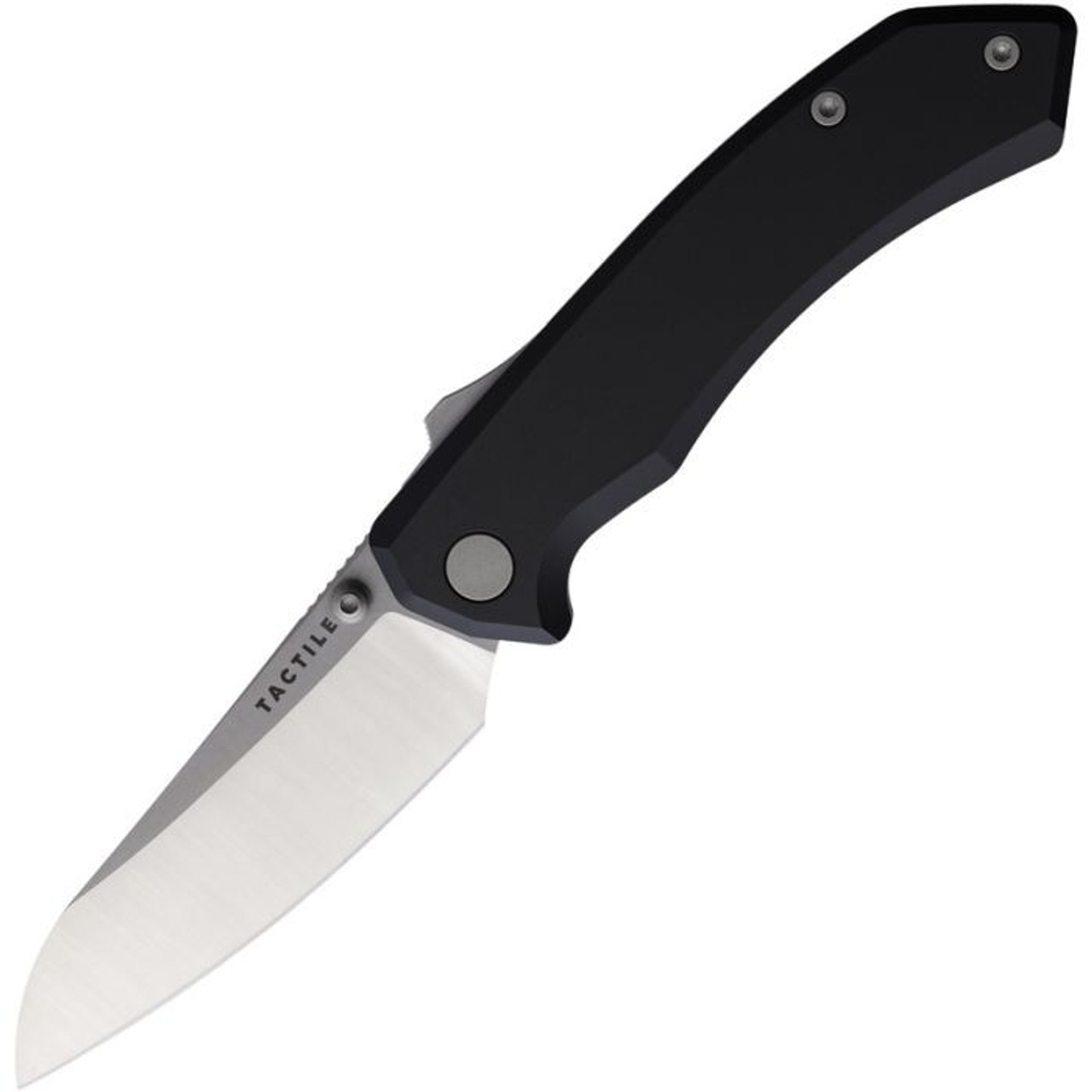 Tactile Knife Chupacabra (TKCCPMC02) 3.3" CPM-MagnaCut Stonewashed Sheepsfoot Plain Blade, Black Anodized Aluminum Handle