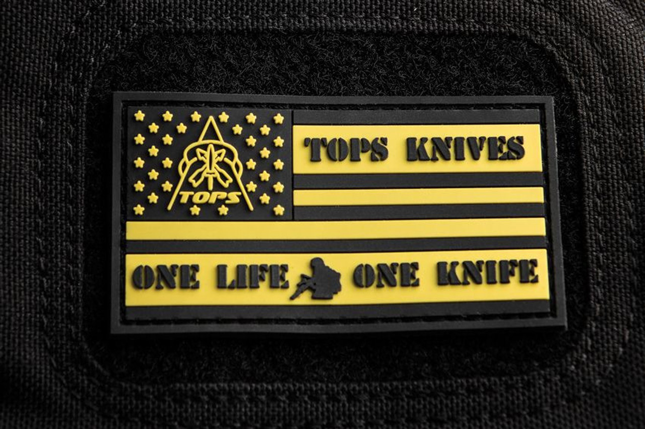 TOPS Yellow Flag Patch - One Life - One Knife