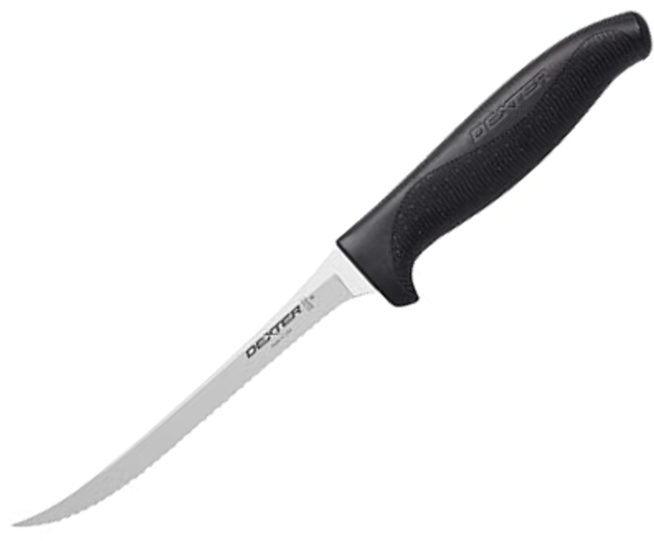 Dexter Scalloped Utility Knife (SGL155NSC ) 5.5 DEXSTEEL Serrated Blade, Black SoftGrip Handle
