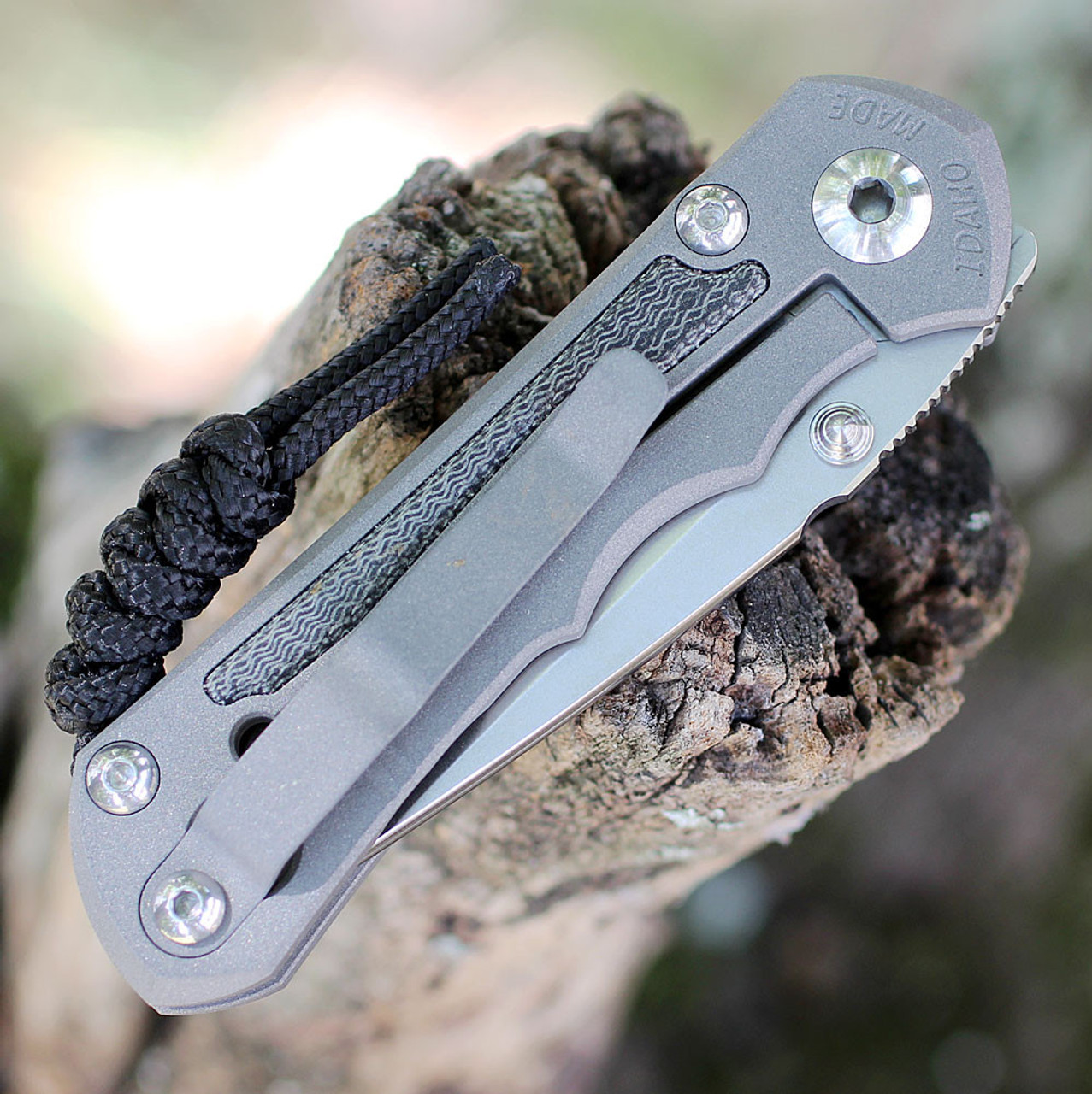 Chris Reeve Small Inkosi Black Canvas Micarta Inlays SIN-1012, 2.8" CPM S-45VN Drop Point Plain Blade