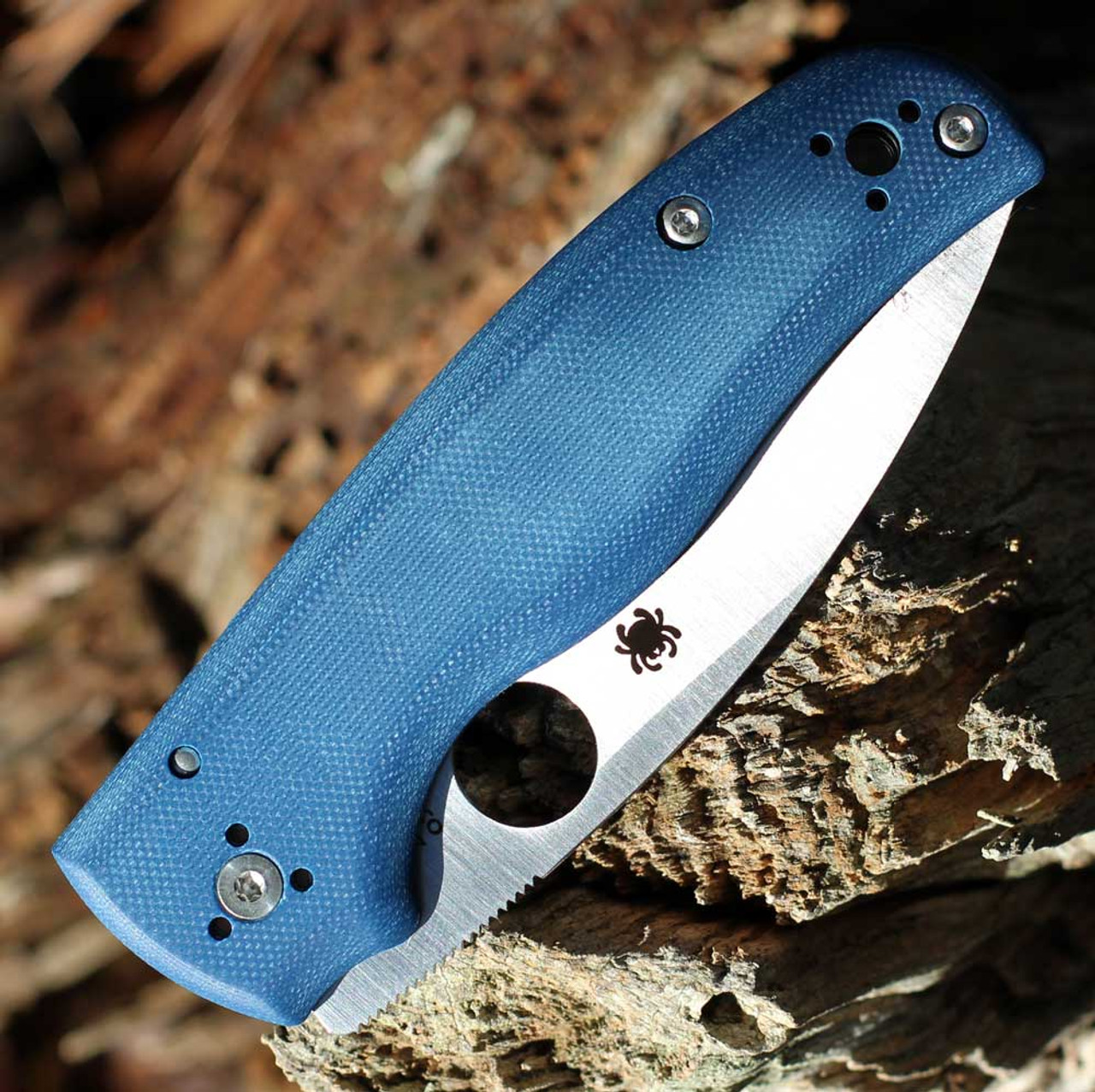 Spyderco Shaman (C229GPCBL)- 3.58" Satin CPM-SPY27 Plain Blade, Cobalt Blue G-10 Handle
