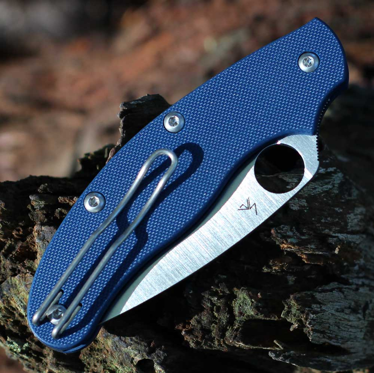 Spyderco UK Penknife (C94GPCBL) 2.57" CPM-SPY27 Satin Drop Point Plain Blade, Cobalt Blue G-10 Handle