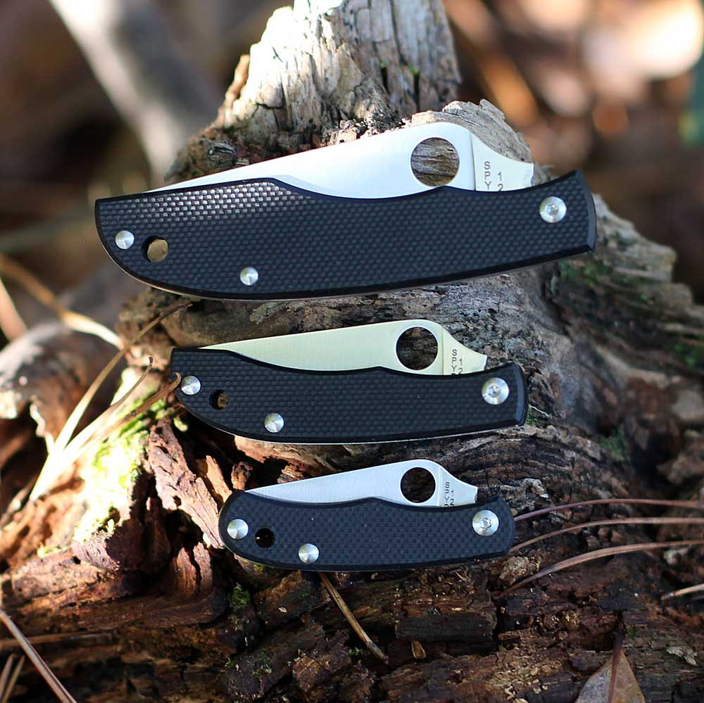 Spyderco Bug G-10 Black Handle 12C27 Satin Plain Blade C133GBKP