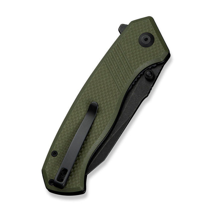 CIVIVI Knives Placoid (C23079-3) 3.67" Sandvik 14C28N Blackwashed Clip Point Plain Blade, OD Green Coarse G-10 Handle