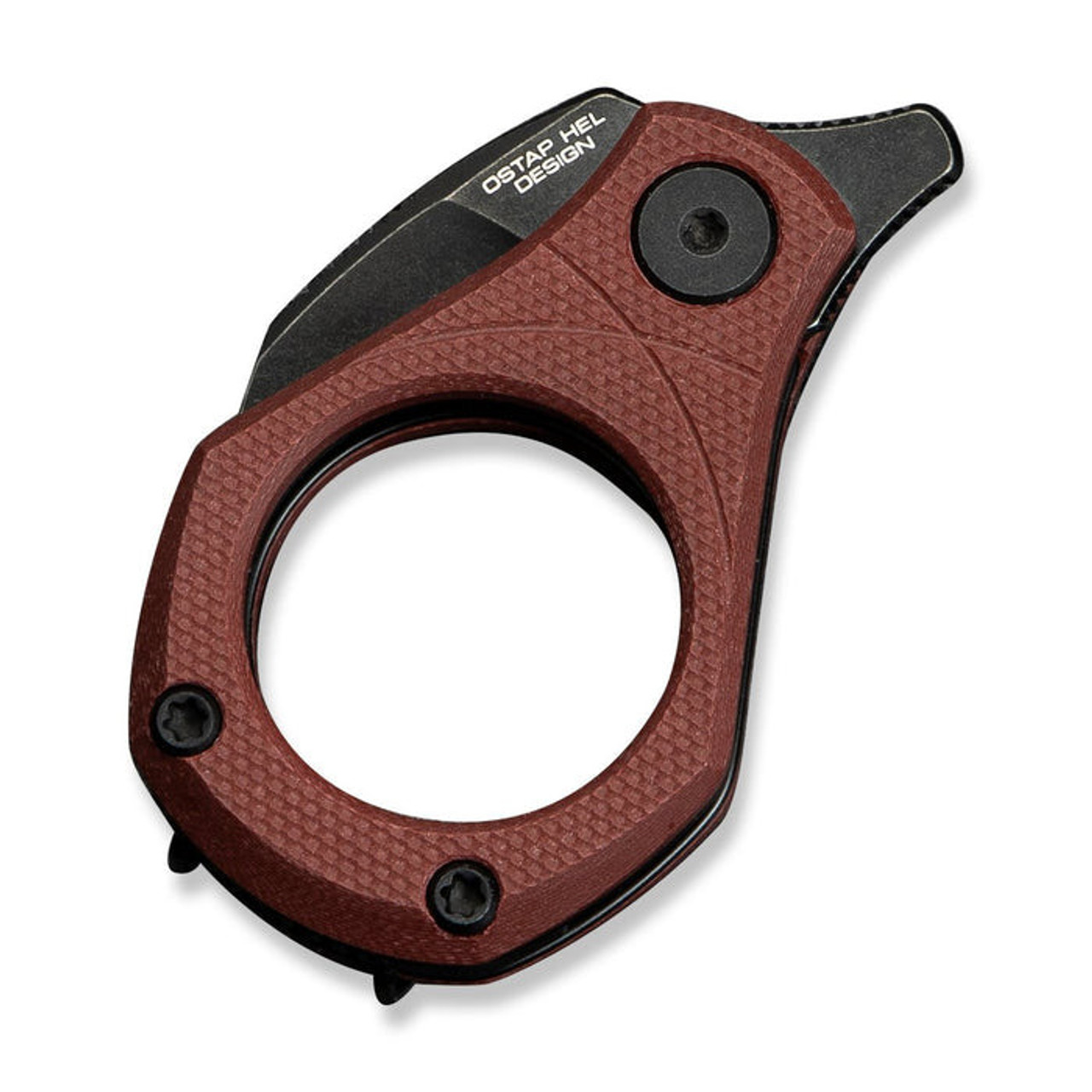 CIVIVI Pyrus (C23038-1) 0.65" Sandvik 14C28N Blackwashed Hawkbill Plain Blade, Burgundy G-10 Handle