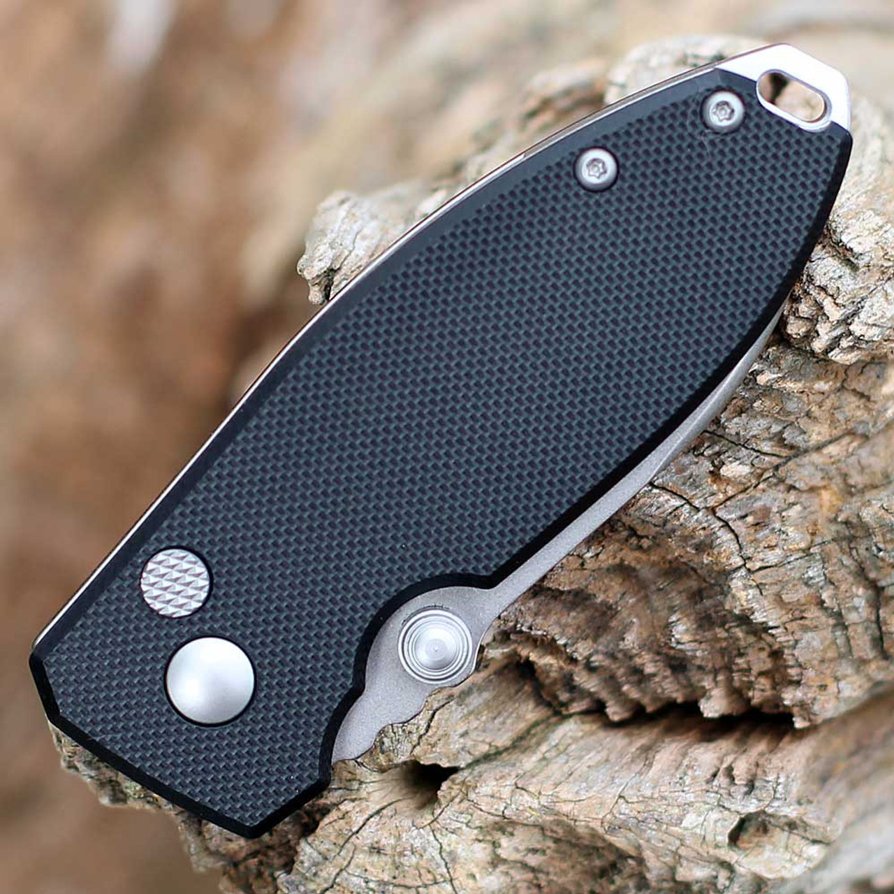 CRKT Squid (2474) 2.27" D2 Stonewashed Drop Point Plain Blade, Black G-10 Handle