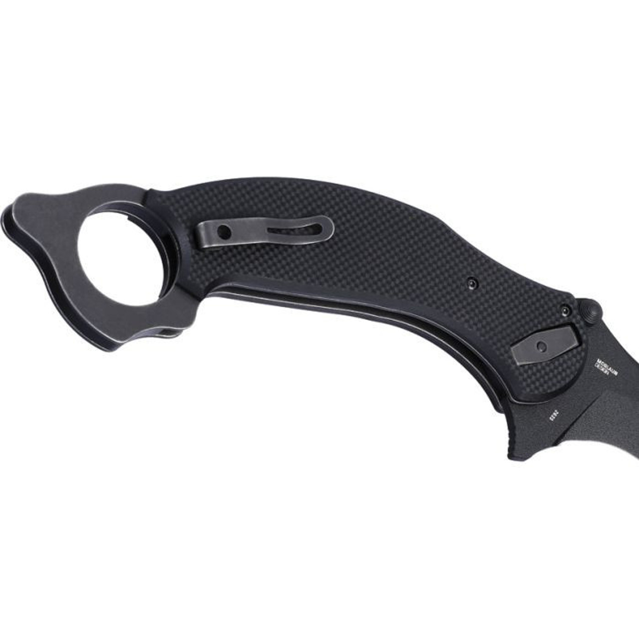 CRKT Du Hoc (2635) 3.62" D2 Black Powder Coated Hawkbill Plain Blade, Black G-10 Handle