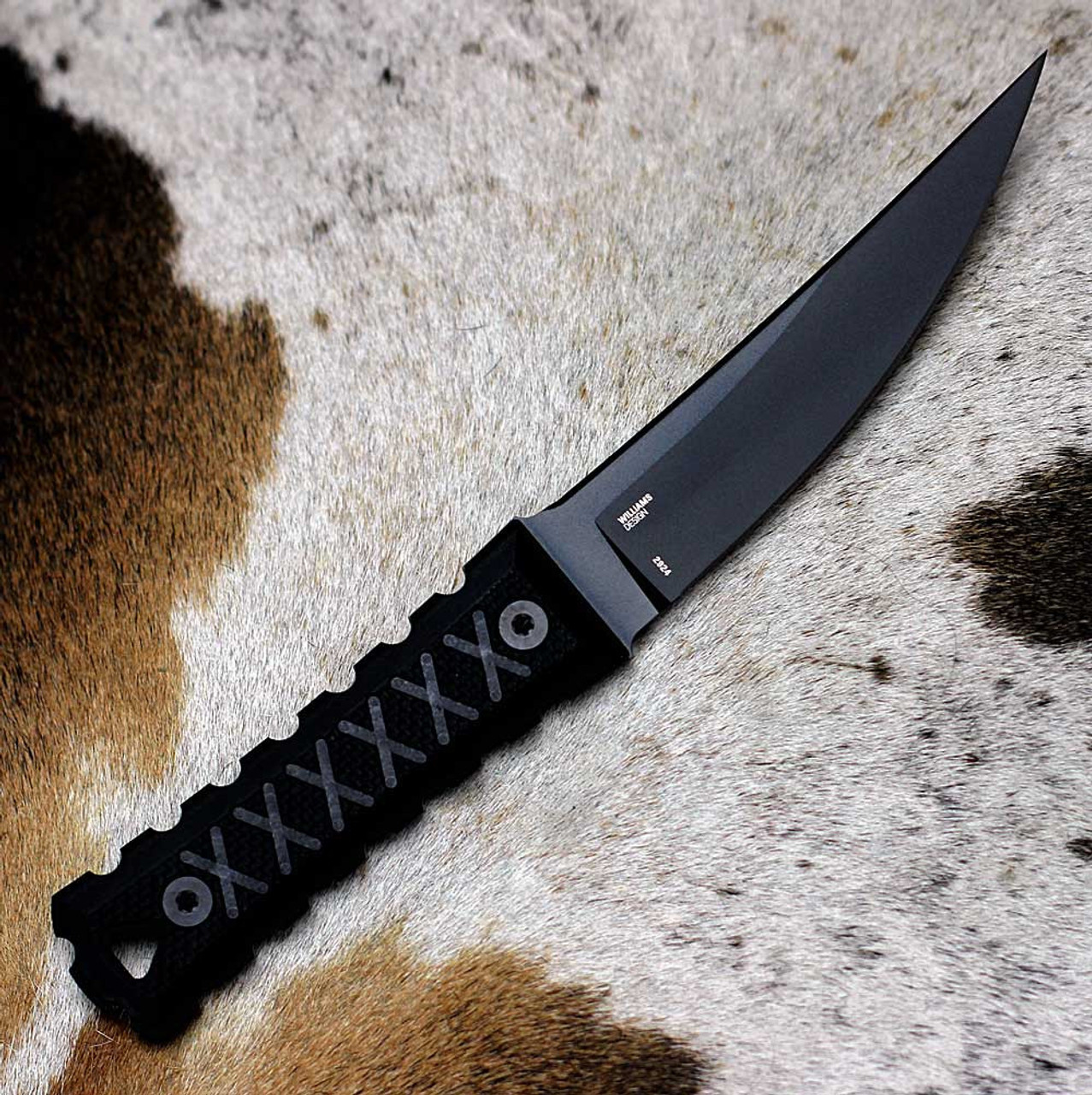 CRKT HZ4 (2924) 4.76" SK-5 Black TiNi Coated Drop Point Plain Blade, Black G-10 Handle, Black Kydex Sheath