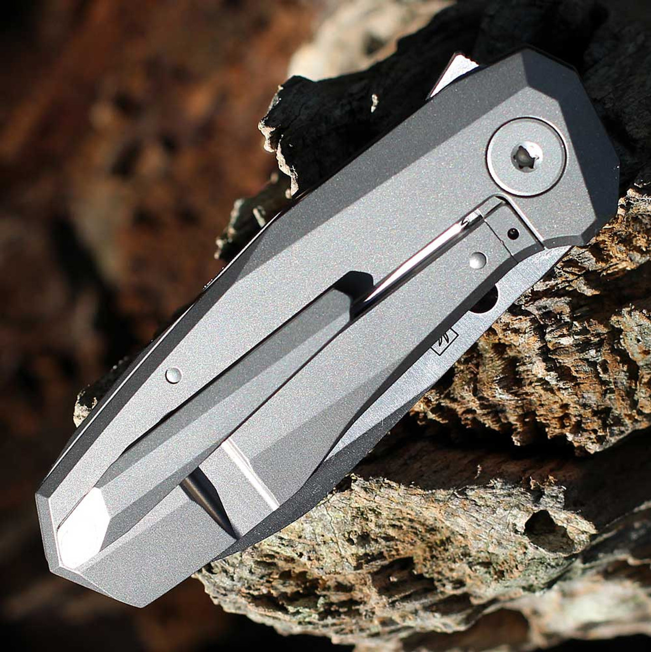 Spyderco Techno 3 C158TIP3, 2.64" satin CTS XHP Steel Plain Blade, Titanium Handle