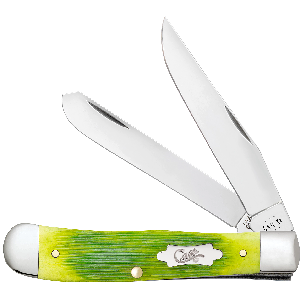 Classic American Case Trapper Knife 61040 Lime Green Bone