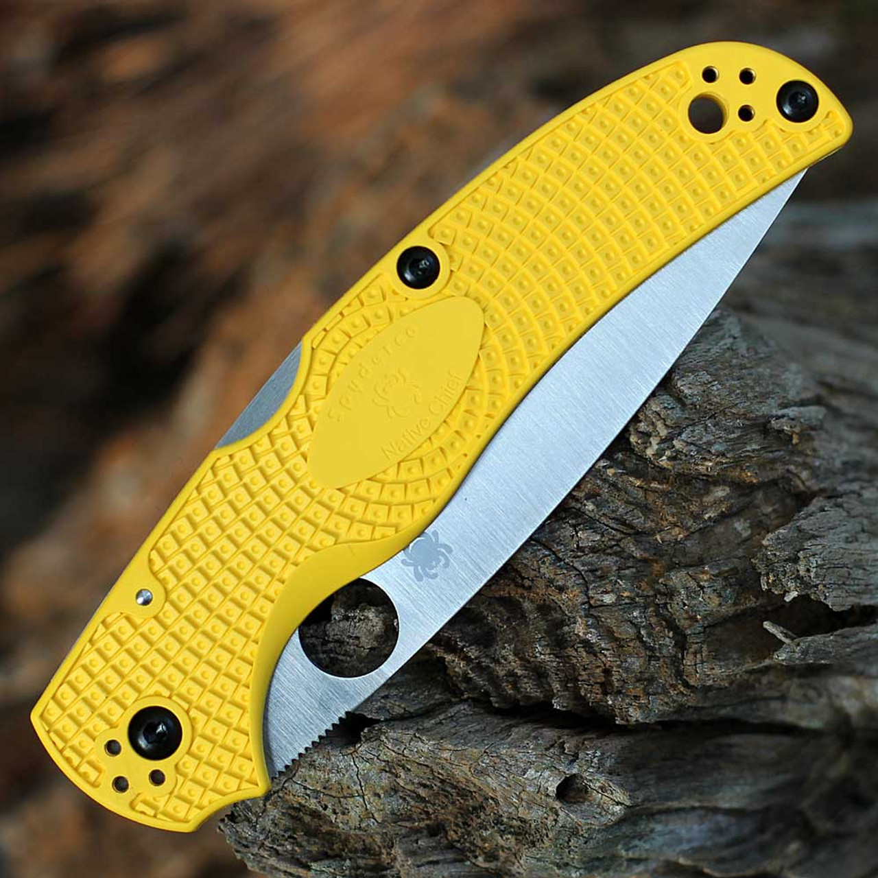 Spyderco Native Chief Lightweight Salt - Yellow FRN (4.02" Satin Serr MagnaCut) C244SYL