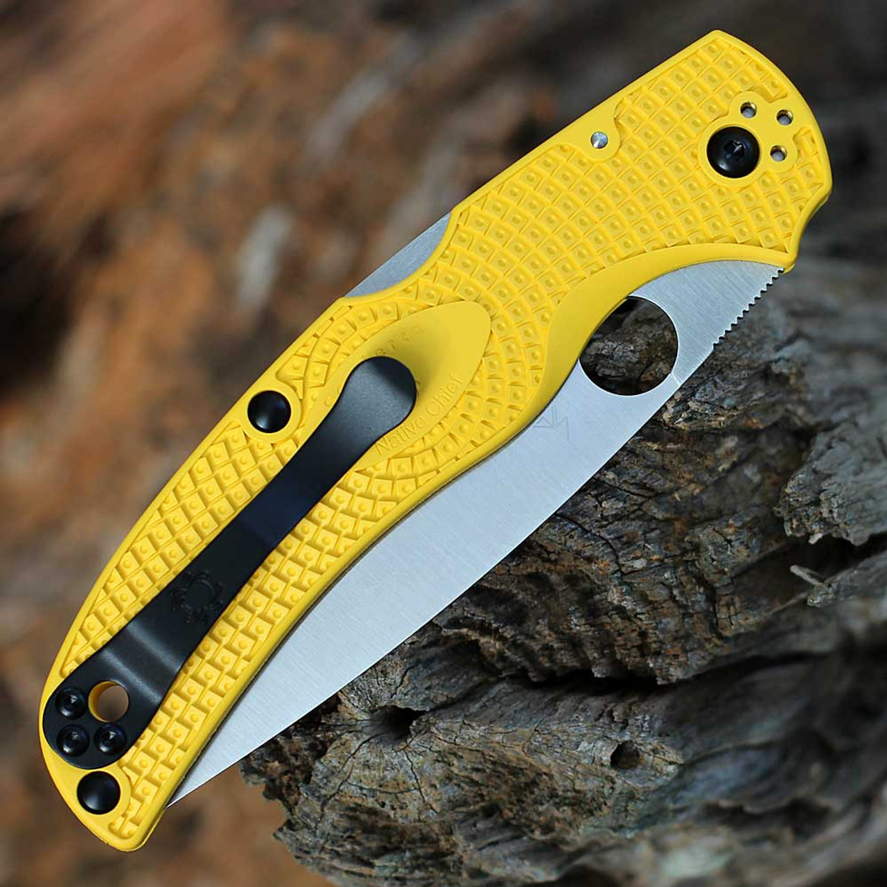 Spyderco Native Chief Lightweight Salt - Yellow FRN (4.02" Satin Serr MagnaCut) C244SYL