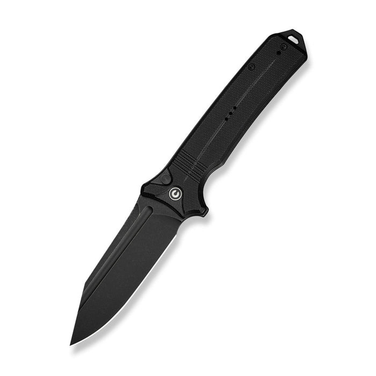 CIVIVI Neurohaptic (C23080-1) 3.74" Nitro-V Blackwashed Clip Point Plain Blade, Black G-10 Handle