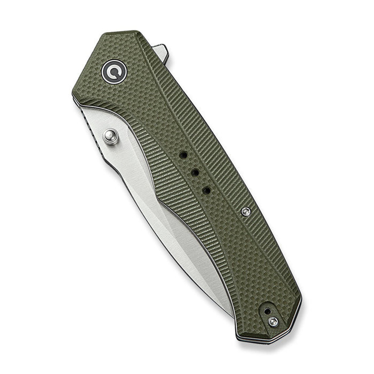 CIVIVI Photonix (C23081B-2) 3.7" Sandvik 14C28N Satin Drop Point Plain Blade, OD Green Coarse G-10 Handle