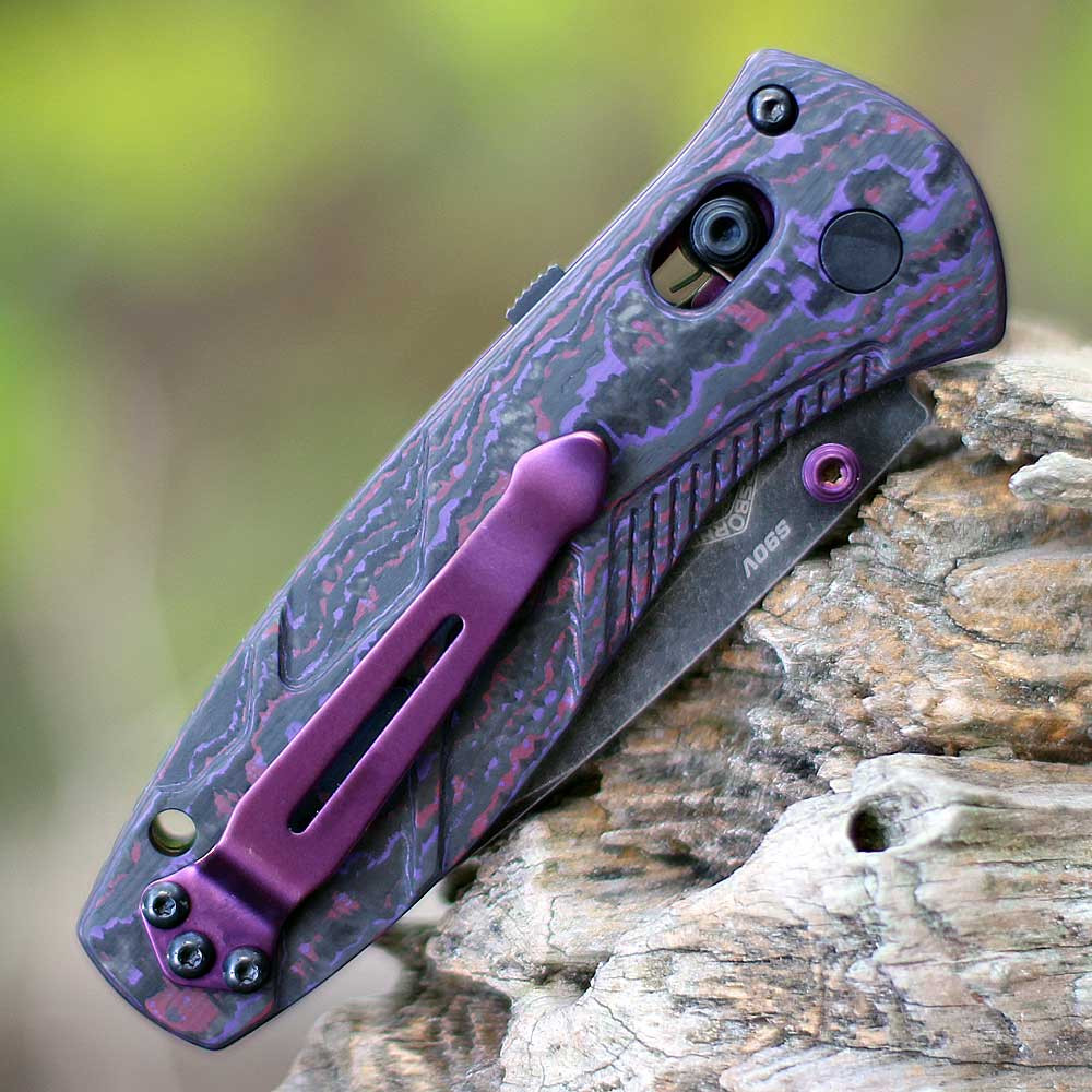 スピットアウト パープルハゼ Benchmade Mini Barrage DLC S90V 2.91in 585BK-251 | Knifeworks