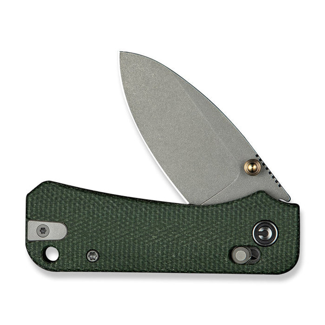 CIVIVI Baby Banter 2 (C23074-3) 2.34" Nitro-V Gray Stonewashed Drop Point Plain Blade, Green Canvas Micarta Handle