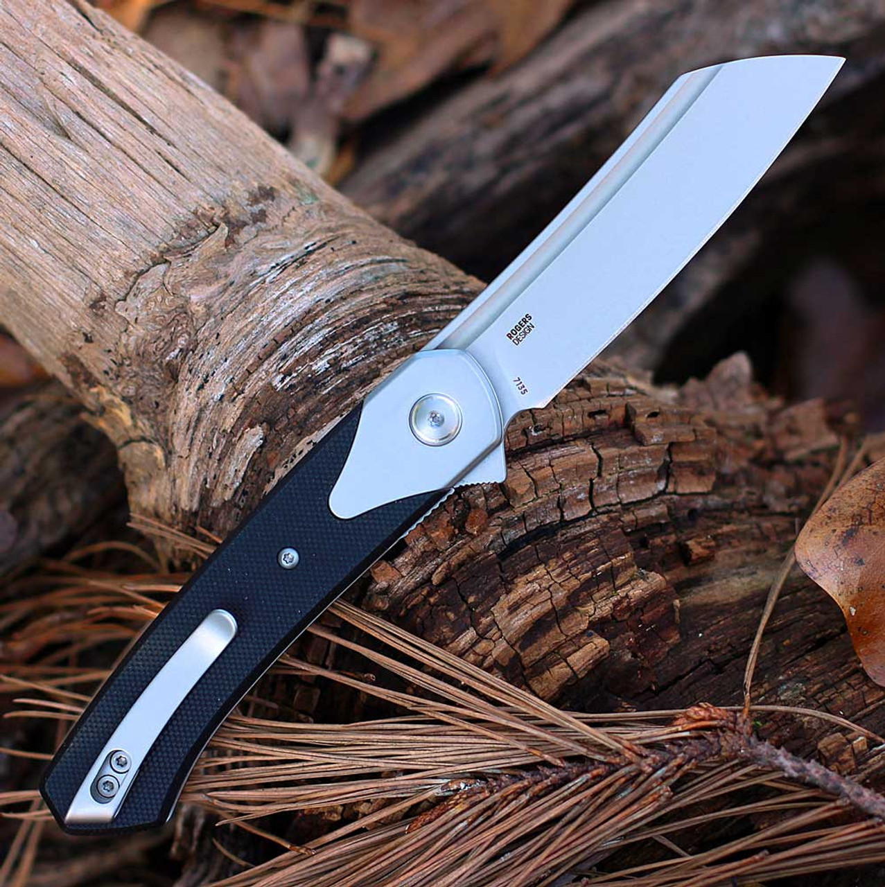 CRKT Viento Razor (CR7135) 3.23" D2 Satin Sheepsfoot Plain Blade, Black G-10 with Stainless Steel Bolsters Handle