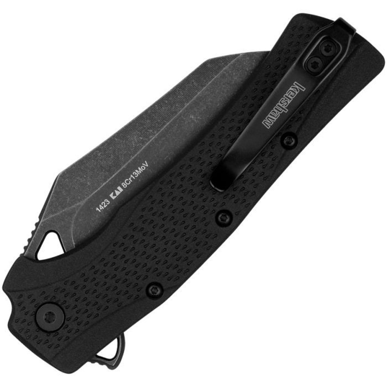 Kershaw Dawnstar A/O (KS1423) 3.5" 8Cr13MoV Blackwashed Hawksbill Plain Blade, Black Glass Filled Nylon Handle