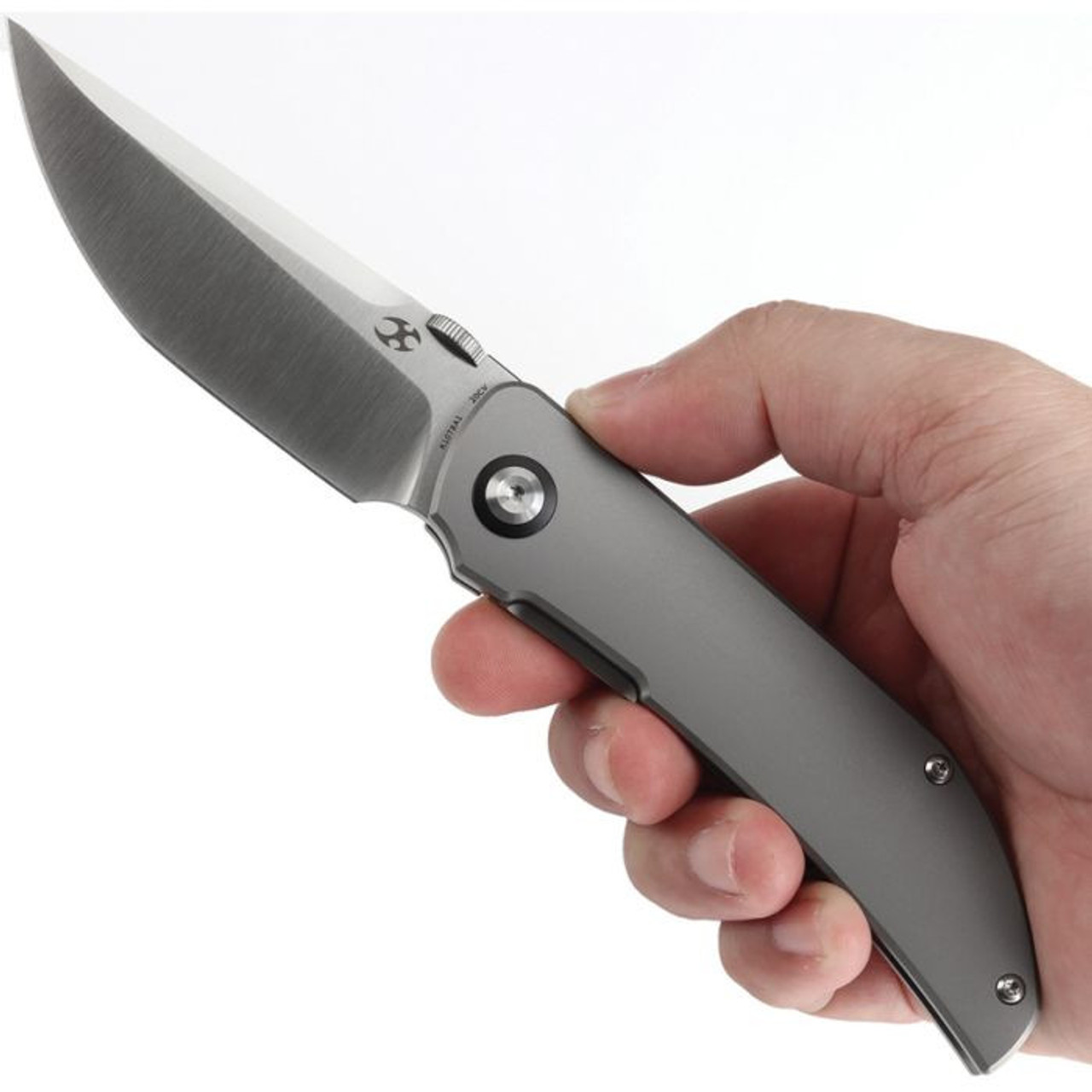 Kansept Tarkin (K1078A1) 3.42" CPM-20CV Satin Tanto Plain Blade, Bead Blasted Titanium Handle