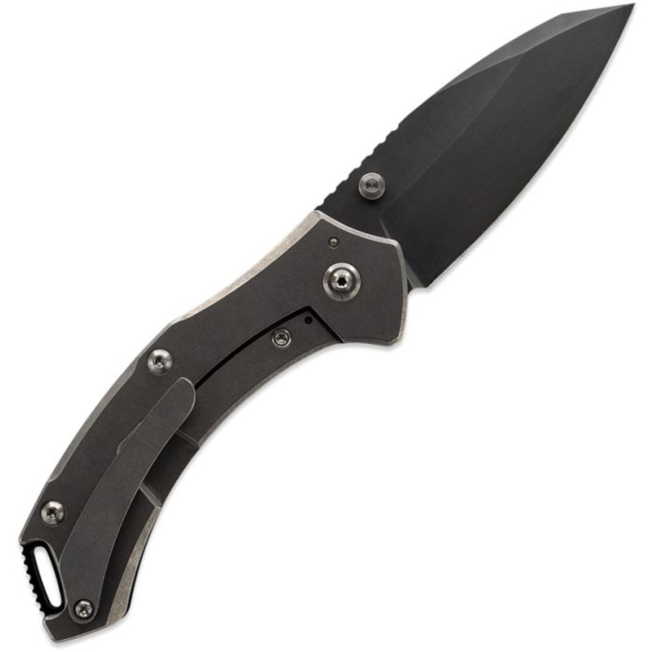 Toor Knives XT1 Charlie (TR64200) 3.25" CPM-S35VN Blackwashed Drop Point Plain Blade, Carbon Black Sculpted G-10 Handle