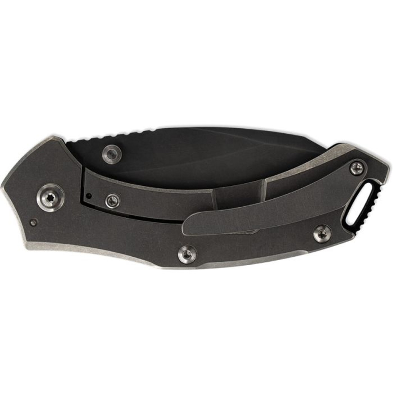 Toor Knives XT1 Charlie (TR64200) 3.25" CPM-S35VN Blackwashed Drop Point Plain Blade, Carbon Black Sculpted G-10 Handle